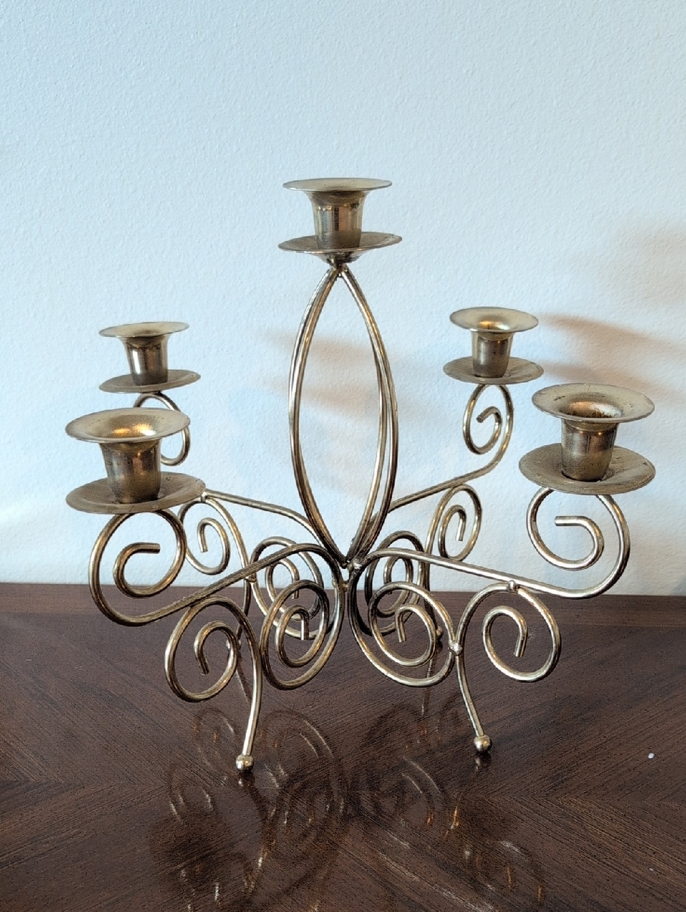 Vintage Homco gold brass tone 5 tapered candelabra